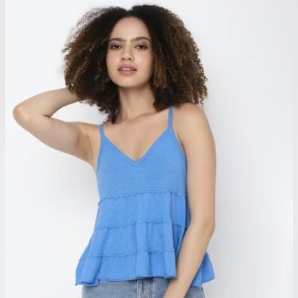 American Eagle blue  tank top size L NEVER WORN